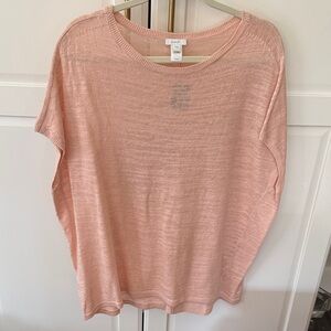 J Jill Light Pink Short Sleeve Top